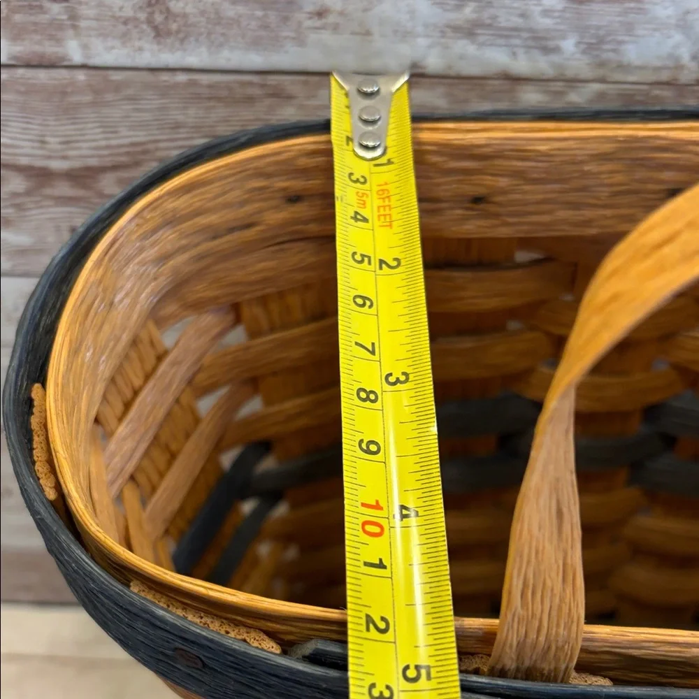 Signed 2005 vinyl Woven Basket Blue Stripes